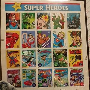 DC Comics Super Heroes Stamp Collection - Blue, Green, Red